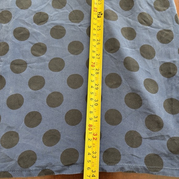 100%Silk Blue Polka Dot Shift Dress Sz‎ L Preppy Old Money Classic Tradwife Norm - Picture 16 of 16